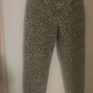 Knox Rose Animal Print Cropped Pants - Brown
